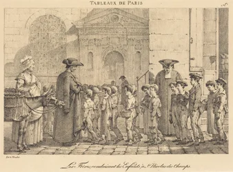 Les Frères conduisent les enfants à St. Nicolas des Champs