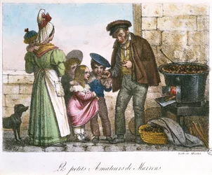 Les petits connaisseurs de châtaignes, vers 1810-20