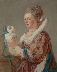 Une femme avec un chien, c.1769