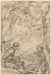 Don Quichotte et Sancho Panza assistent à l