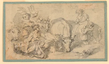Dessin, scène orientale, vers 1770