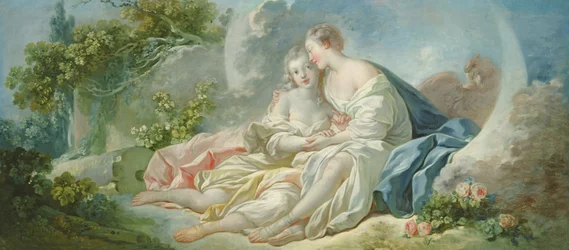 Jupiter déguisé en Diane tente de séduire Callisto, c.1753