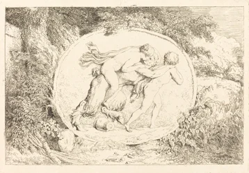Nymphe à califourchon sur un satyre