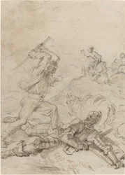 Le muletier attaquant Don Quichotte alors qu