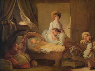 La visite à la nursery, vers 1775