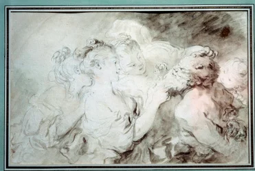Jeunes filles luttant avec un satyre