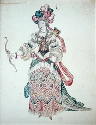 Femme avec un arc, costume de théâtre