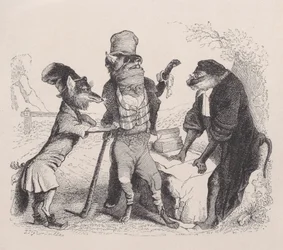 Le Loup plaidant contre le Renard, devant le Singe, vers 1838
