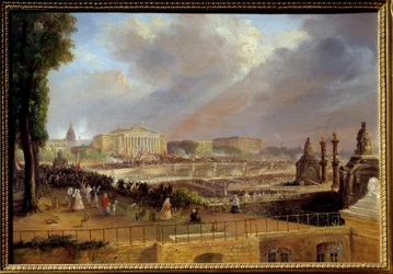 Proclamation de la République sur le portique de la Chambre des Députés le 4 mai