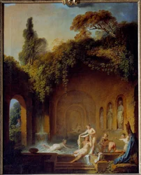 Le Bain des nymphes, peinture de Jean Jacques François Le Barbier l