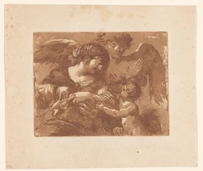 Mère avec enfant et un ange gardien