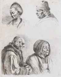 Étude de quatre têtes