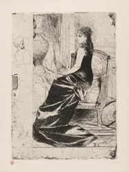 Femme en noir, vers 1876