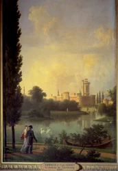 Le château de Laxembourg (Autriche), au premier plan l