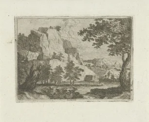 Roche dans un paysage fluvial