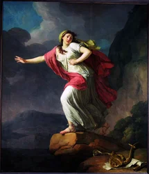 Sappho se jetant dans la mer