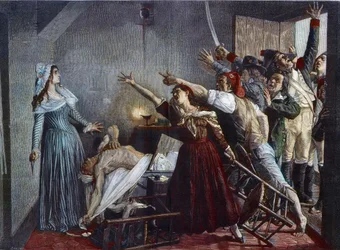Assassinat de Jean Paul Marat (Jean-Paul) 1743-93 homme politique révolutionnaire français
