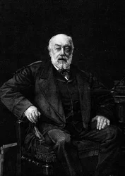 Portrait de Gustave Nadaud, chanteur français. Gravure d