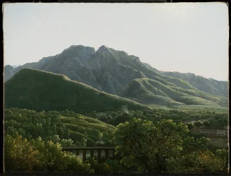 Vue du pont et de la ville de Cava, Royaume de Naples