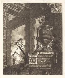 Vase soutenu par deux sphinx