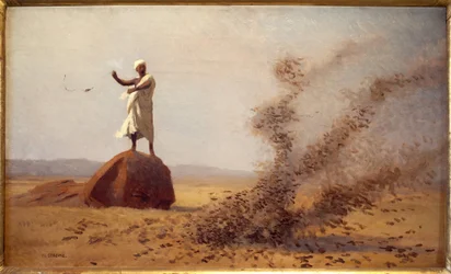 Arabe effrayant des alouettes (tableau inachevé)