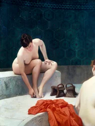 Deux femmes au bain. Peinture de Jean-Leon Gerome (Jean Leon Gerome