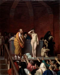 Le marché aux esclaves à Rome, vers 1883-1884