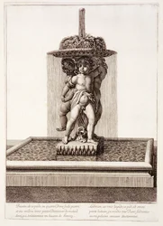 Fontaine avec trois danseurs dorés à Versailles, 1672