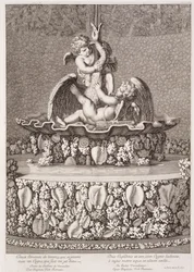 Fontaine avec deux cupidons et un cygne, conçue par Jean-Baptiste Tuby, à Versailles, 1677