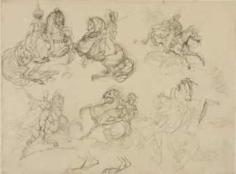 Croquis de cavaliers orientaux