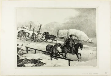Chariot gravissant une pente