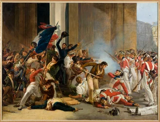 French: Prise du Louvre, le 29 juillet 1830 ; massacre des gardes suisses