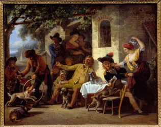 Saltimbanques devant une auberge