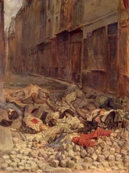 Barricade dans la rue de la Mortellerie, juin 1848 (Mémoire de la guerre civile) 1849