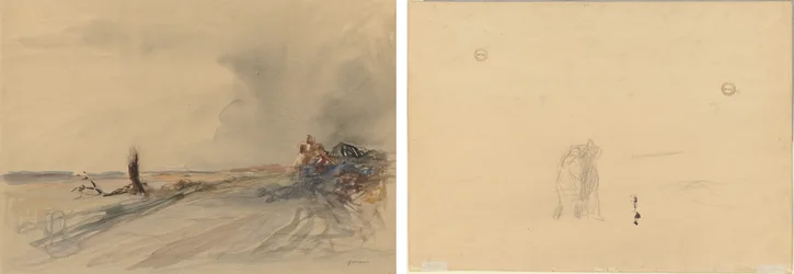 Terre dévastée (recto); Figures dans un paysage (verso)