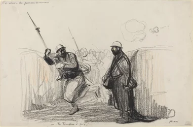 Le retour du permissionnaire. -Tu tombes à pic!, vers 1914-1919