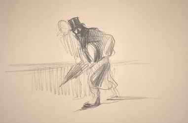 Homme avec parapluie
