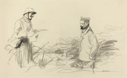 Poilu saluant un soldat allemand