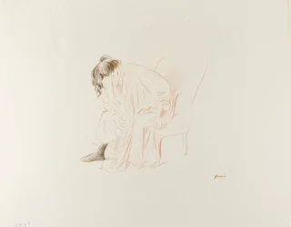 Femme Assise, Tête dans la Main Droite