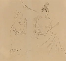 Deux dames dans une loge