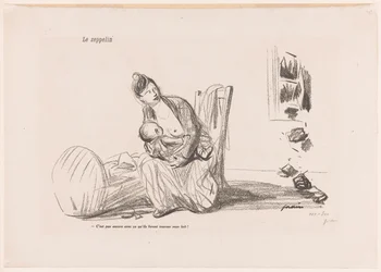 Femme allaitant pendant que les vitres éclatent