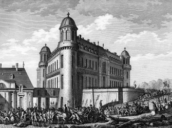 Révolution française : Canon amené au Château de Chantilly à Paris le 9 août