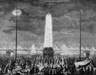 Révolution française : fêtes et illuminations aux Champs-Élysées à Paris le 18 juillet