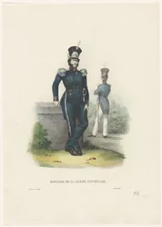 Officier de la Garde Nationale, 1828 (titre sur l
