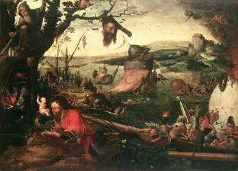 Paysage avec la parabole de Saint Christophe, début du XVIe siècle