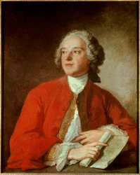 Portrait de Pierre Augustin Caron de Beaumarchais (1732 - 1799) écrivain et dramaturge français - Peinture de Jean Marc (Jean-Marc) Nattier (1685-1766) - Paris, Comédie Française