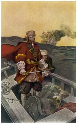 Portrait du pirate gallois et boucanier Henry Morgan (1635-1688) Illustration par J N Marchand (1883-1941) de « Sir Henry Morgan Buccaneer » 1903