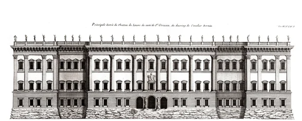 Le Louvre à Paris, projet de Gian Lorenzo Bernini : élévation de la façade principale côté Saint-Germain-l