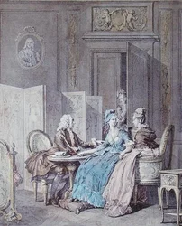 La déclaration de grossesse, 2e moitié du XVIIIe siècle, gravée par Pietro Antonio Martini (1739-97)