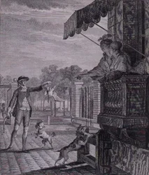 Le pari réussi, gravé par Camligue (fl.1785)